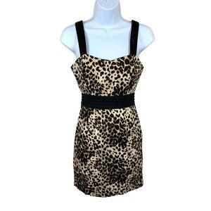 Small Juniors Forever 21 Leopard Print Sleeveless Pencil Dress Stretch 3 5